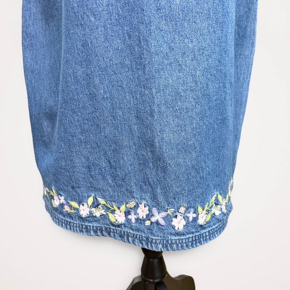 Vintage Classic Elements Blue Denim Sleeveless Dress Medium 10/12 100% Cotton - Picture 5 of 11